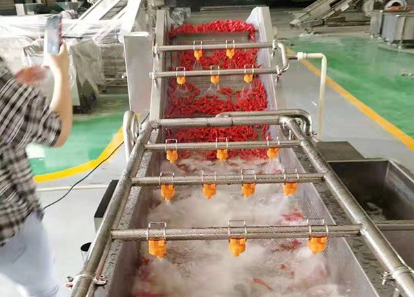 喷淋气泡清洗机应用现场